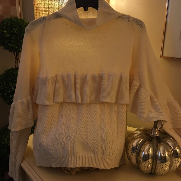 NWT Project Naadam Ivory Medium Ruffle Mock - Picture 7 of 10